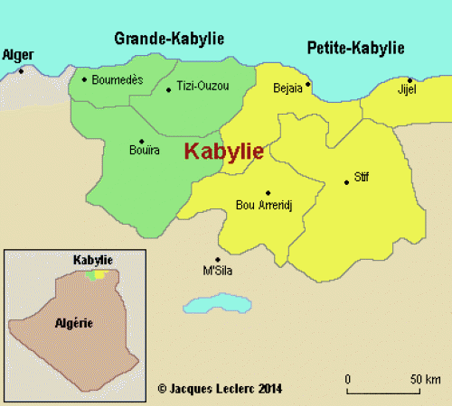 Carte de la Kabylie