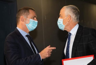 Gilles Simeoni et le préfet Lelarge