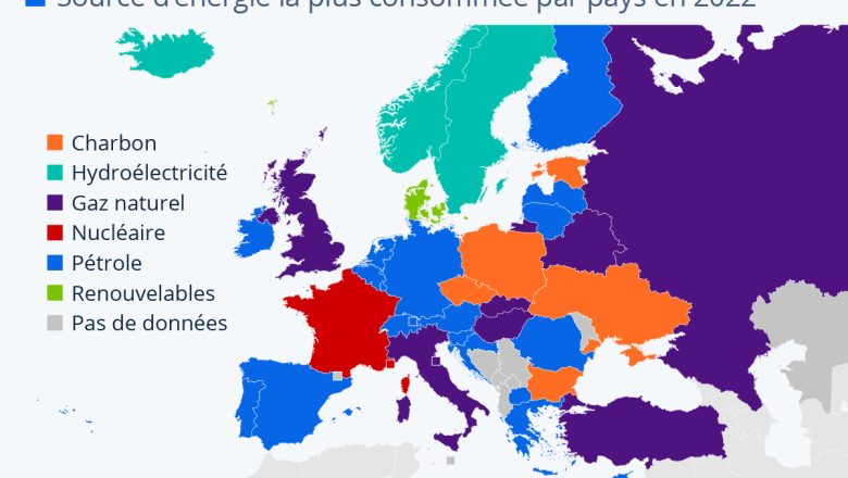 Source d'énergie la plus consommée par pays en 2022