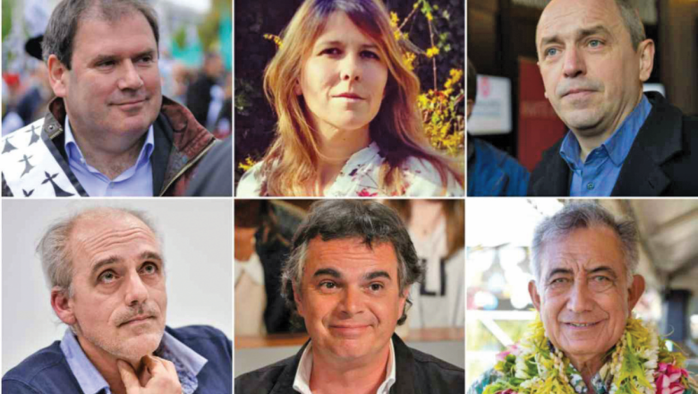 De g. à dr. et de haut en bas : Christian Troadec, Charlotte Marchandise-Franquet, Pierre
Larrouturou, Philippe Poutou, Alexandre Jardin et Oscar Temaru.