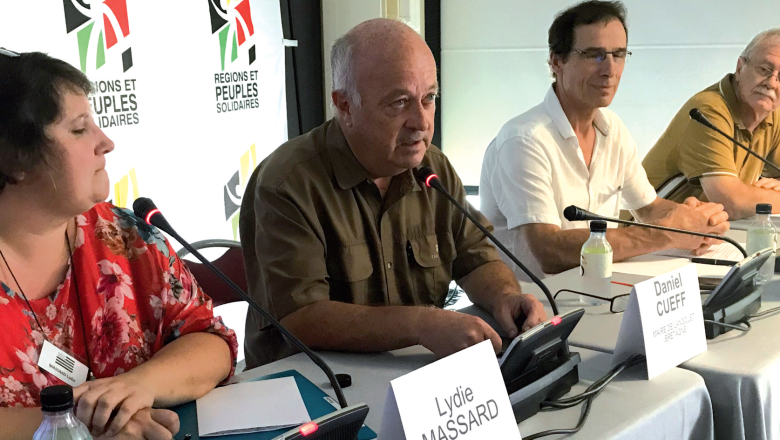 ( de g à d) Lydie Massard , Daniel Cueff, Lucien betbeder et François Pernin.